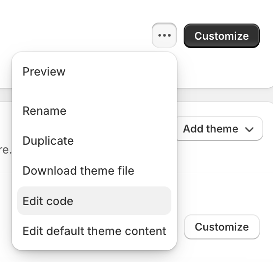 Shopify Theme Edit Code